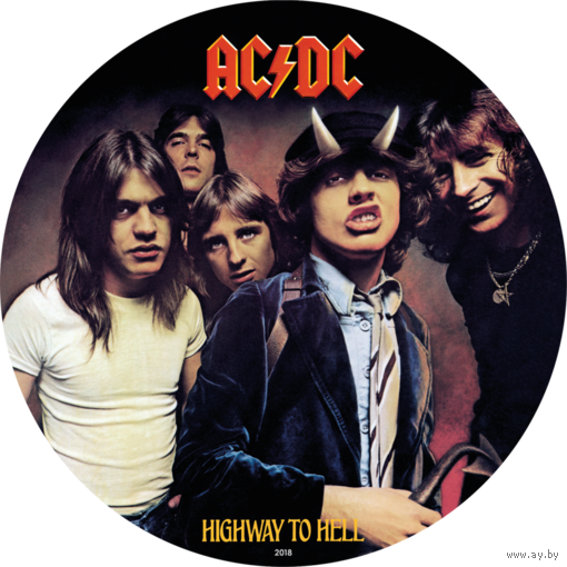 Острова Кука 2 доллара 2018г. Пластинка "AC/DC Highway to Hell/Дорога в ад". Монета в тематической упаковке/сертификате. СЕРЕБРО 15,5гр.(1/2 oz).