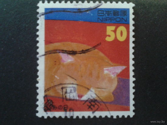 Япония 1996 день марки, кот