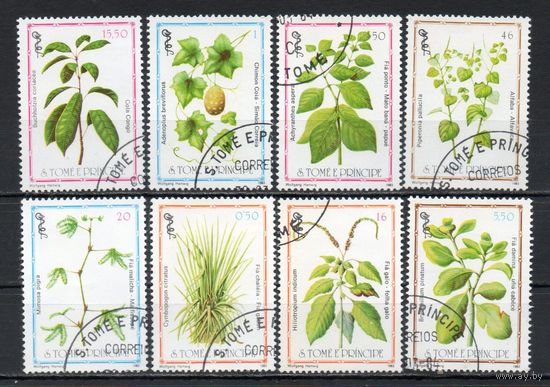 Лекарственные растения Сан-Томе и Принсипи 1983 год серия из 8 марок
