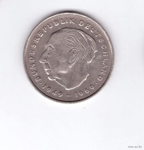 Германия 2 марки, 1972 G Теодор Хойс. Возможен обмен