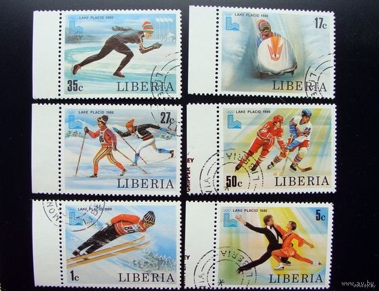 Либерия, 6м\с ОИ Лейк Плесид гаш. 1980