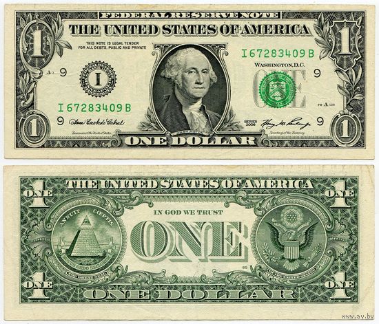 США. 1 доллар (образца 2006 года, I, Миннесота, P523)