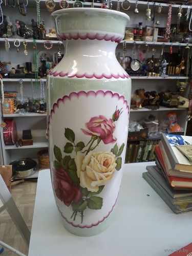 Большая красивая интерьерная ваза Добрушского завода советского периода, 47 см