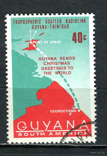 Гайана - 1968 - Рождество. Телекоммуникации 40С - [Mi.329] - 1 марка. Гашеная.  (Лот 59Fe)-T25P13