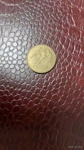 Монета 2 гроша 2008г. Польша. Неплохая!