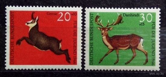 Фауна Дикая природа, Германия, 1966 год, 2 марки**