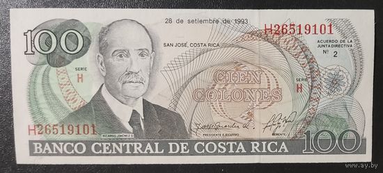 100 колон 1993 года - Коста-Рика - UNC