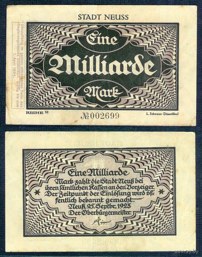 Германия, 1 миллиард марок 1923 год.