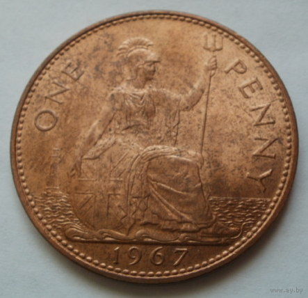 1 пенни 1967 Великобритания