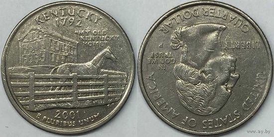 25 центов(квотер) США 2001г P, Кентукки