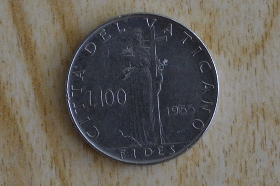 Ватикан 100 лир 1955