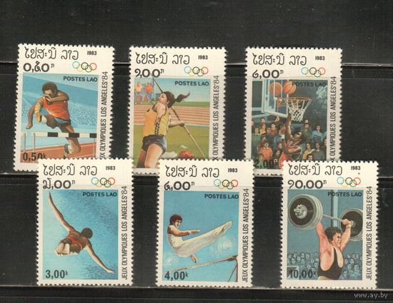 Лаос-1983,(Мих.618-623)  **  Спорт, ОИ-1984(полная серия)