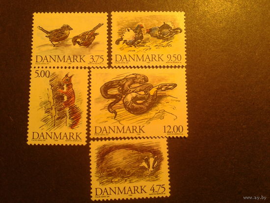 Дания 1994 фауна полная серия