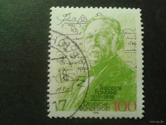 Германия 1994 Фонтане, поэт Михель-0,8 евро гаш.
