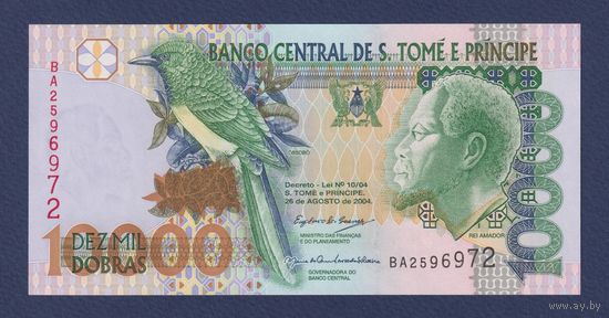 Сан-Томе и Принсипи, 10000 добра 2004 г., P-66c, UNC