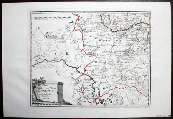 Карта Великого Княжества Литовского, 1789 - 1791 гг., Австрия. Лист #50 (юго-запад) из атласа Франца фон Райли (Австрия), Оригинал XVIII в.