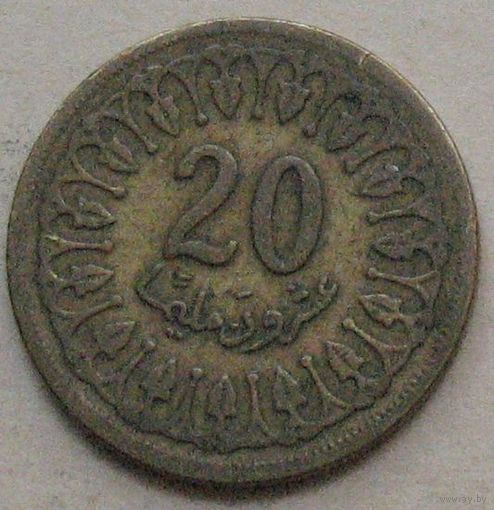 Тунис, 20 миллимов 1960