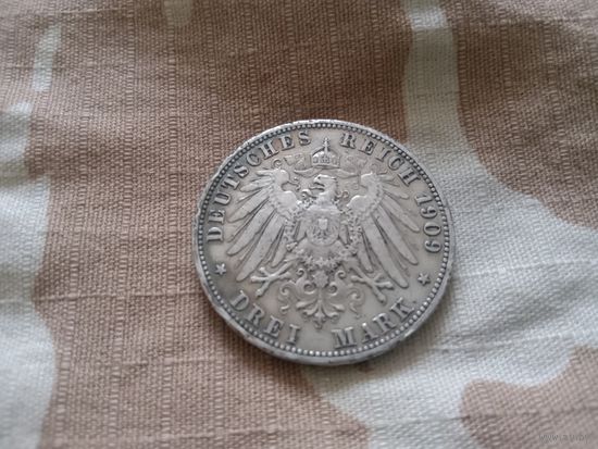 3 марки, Германия 1916 г. Серебро. Недорого. Распродажа коллекции.