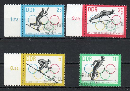 Олимпийские игры в Инсбруке ГДР 1963 год серия из 4-х марок