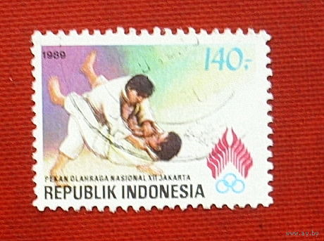 Индонезия. Спорт. ( 1 марка ) 1989 года. 10-6.
