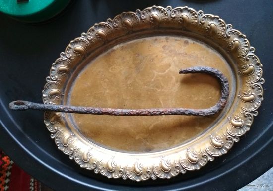 Крюк старинный кованый, металл, 27 см.