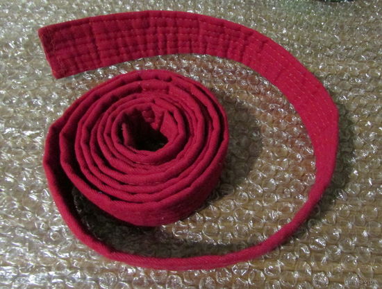 Пояс к кимоно для единоборств, бордового цвета, длина 225 см.