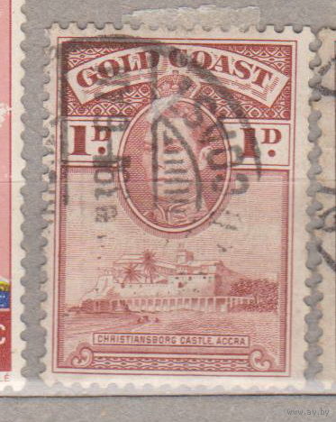 Британская колония Голд-Кост Золотой берег 1948 год   лот 12 Король Георг VI и замок Кристиансборг, Аккра