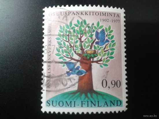Финляндия 1977 дерево, птицы