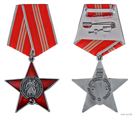 Орден на колодке 100 лет Советской армии и Флоту с удостоверением
