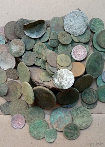 Сборный лот монет. Медь и билон около 120 штук.