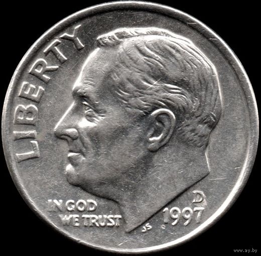 США 1 дайм (10 центов) 1997 г.(D) КМ#195а (3-3)