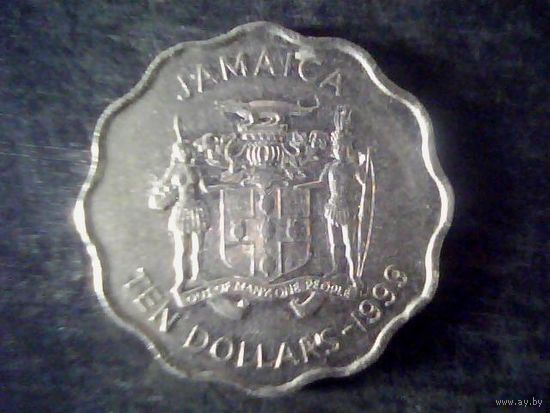 Монеты. Ямайка 10 Доллорв 1999.