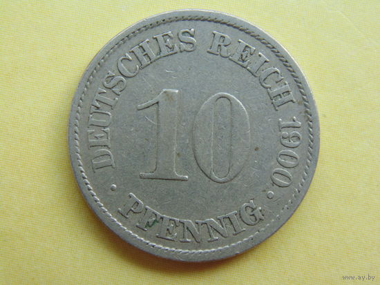 Германия. Рейх, 10 пфеннигов 1900 г. A