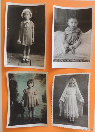 Фото "Дети", 1940-1950 гг. (11*8 см), 4 шт.