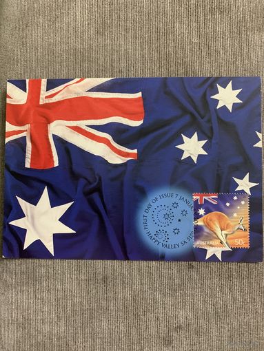 Австралия 2003. Картмаксимум. Флаг австралии. Кенгуру
