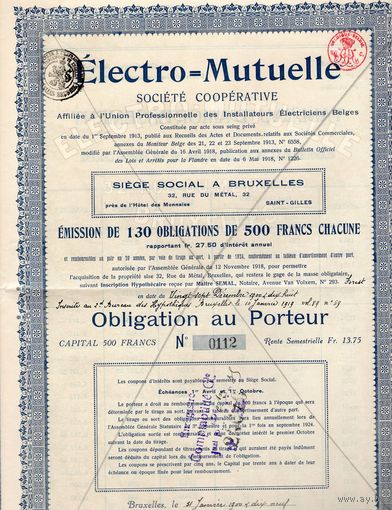 Electro = Mutuelle, Бельгия, 1913 г.