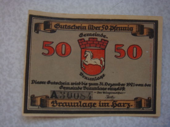 Германия 50 пфенингов  нотгельд 1921 г