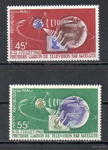 Первая прямая телевизионная передача Америка-Европа через спутник Телстар Мали 1962 год серия из 2-х марок