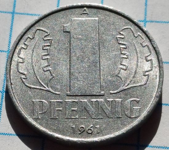 Германия - ГДР 1 пфенниг, 1961     ( 2-6-3 )