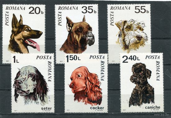Румыния. Собаки, вып.1971
