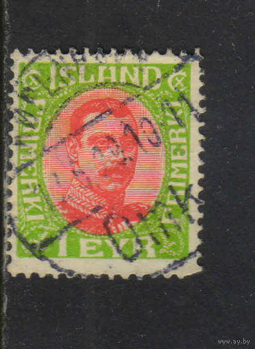 Исландия Уния с Данией 1920 Христиан X Стандарт #83