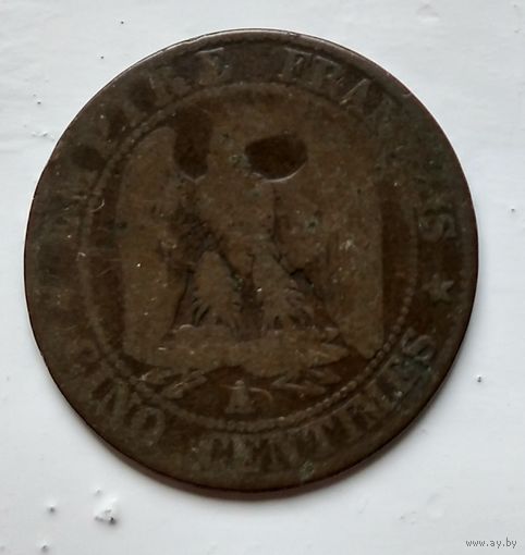 Франция 5 сантимов, 1857 A - Париж 2-6-15