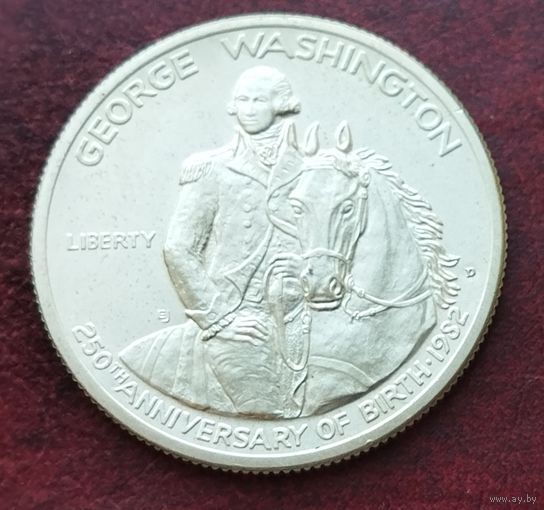 Серебро 0.900! США 0,5 доллара, 1982 250 лет со дня рождения Джорджа Вашингтона