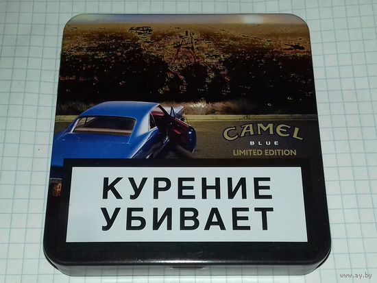 Нечастая коллекционная жестяная коробка - портсигар от сигарет "CAMEL Blue Limited Edition" 2010 год.
