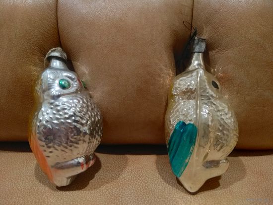 Ёлочные игрушки СССР стеклянные сова филин поштучно на выбор