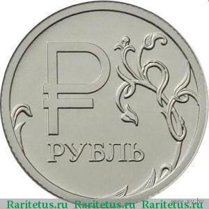 Монета России 1 рубль 2014 года ММД "Графический символ рубля"