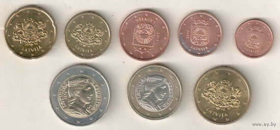 Латвия набор 8 монет 2014