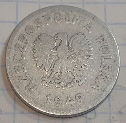 Польша 1 злотый, 1949 Алюминий, 2.12гр (15-8-7)