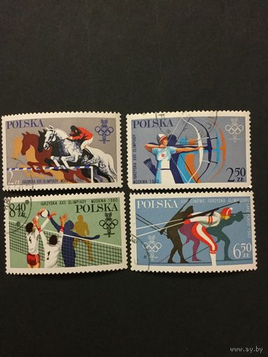 Летние и зимние олимпийские игры 1980 года. Польша, 1980, серия 4 марки