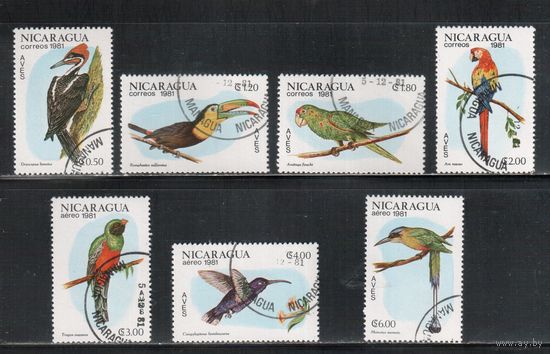 Никарагуа-1981,(Мих.2217-2223) гаш.,   Фауна , Птицы (полная серия)